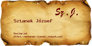 Sztanek József névjegykártya